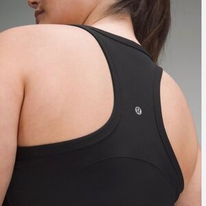 Lululemon Black Racerback Tank Top  Size 12 Built-In Bra Support Coolmax Lycra®